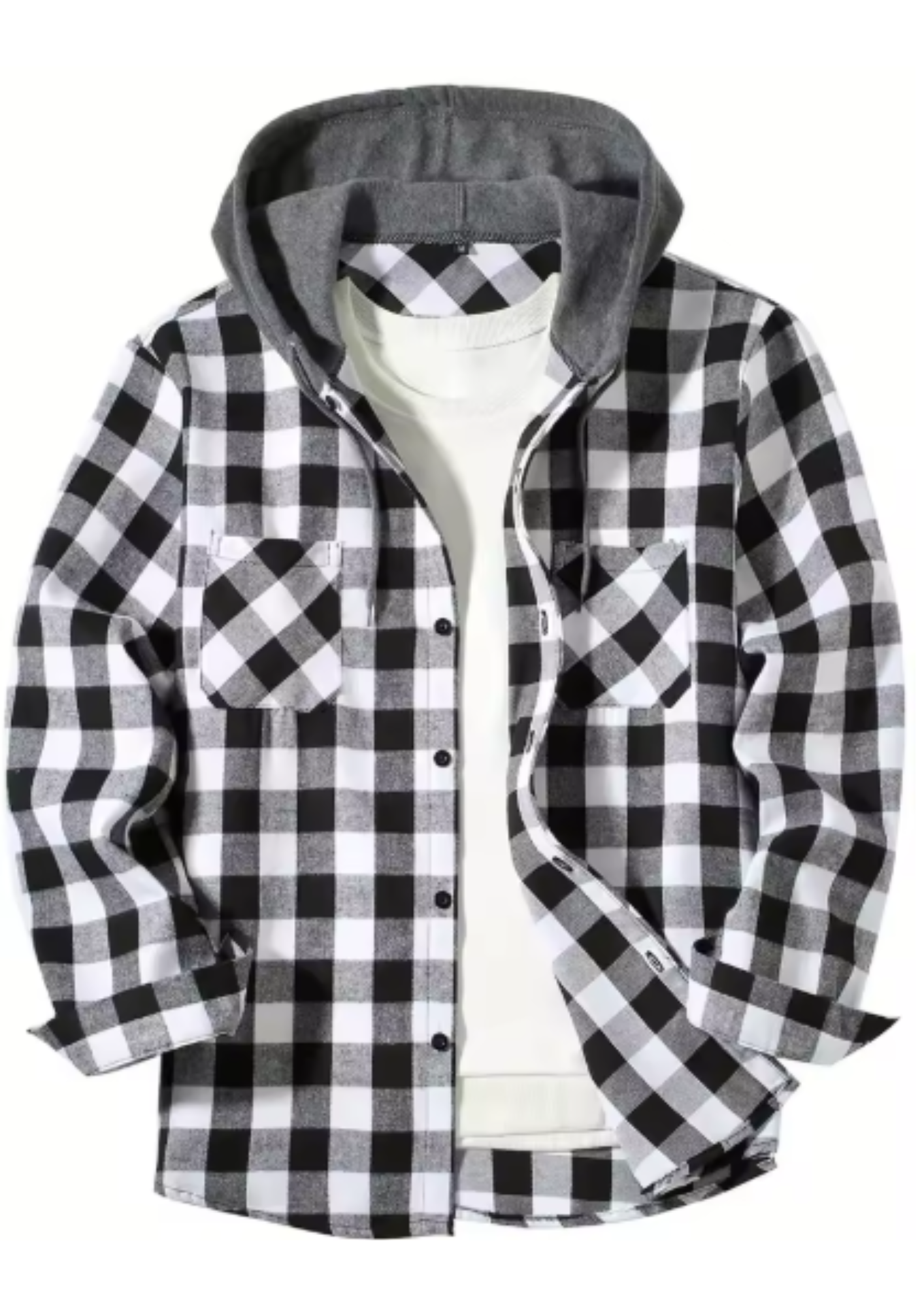 Classic Plaid Hooded Shirt