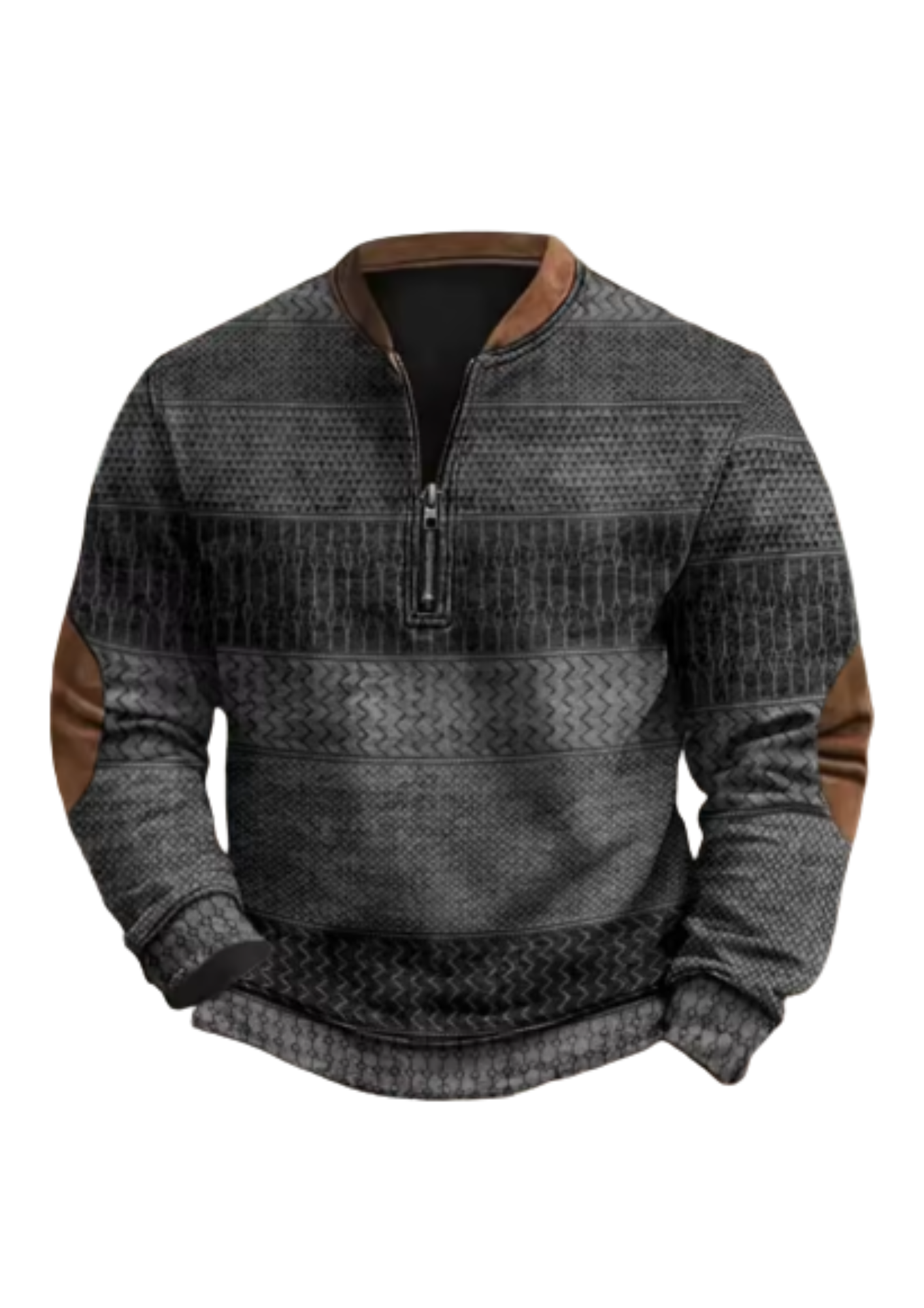 Vintage Textured Zip Hoodie