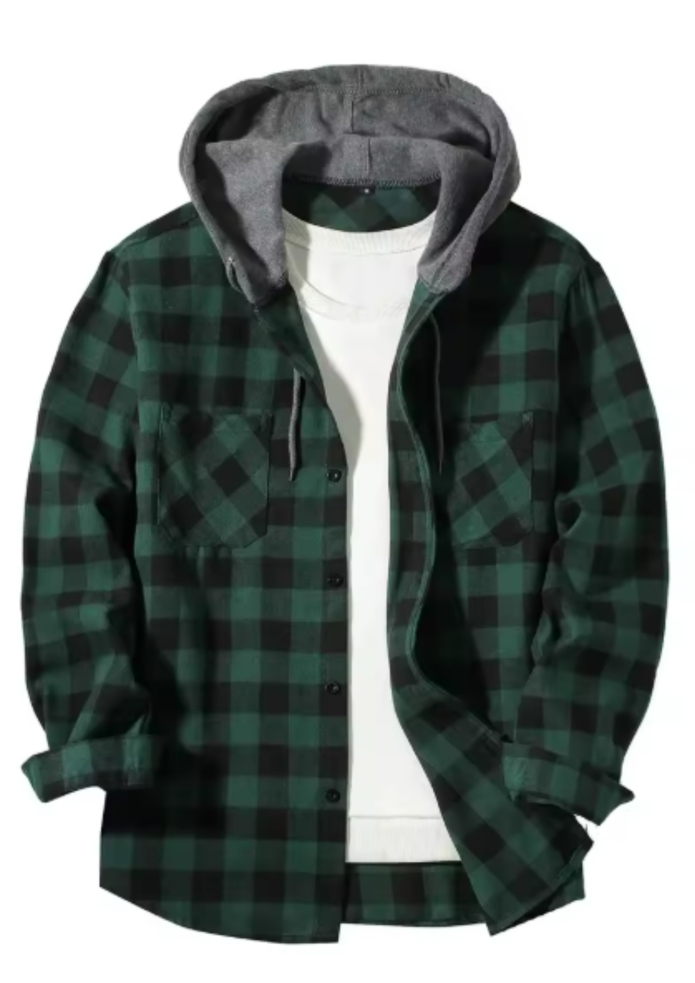 Classic Plaid Hooded Shirt
