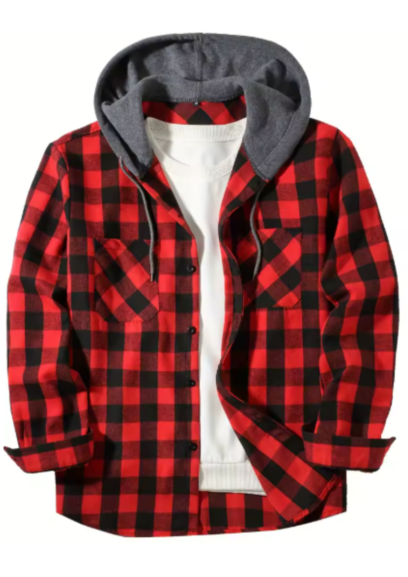 Classic Plaid Hooded Shirt